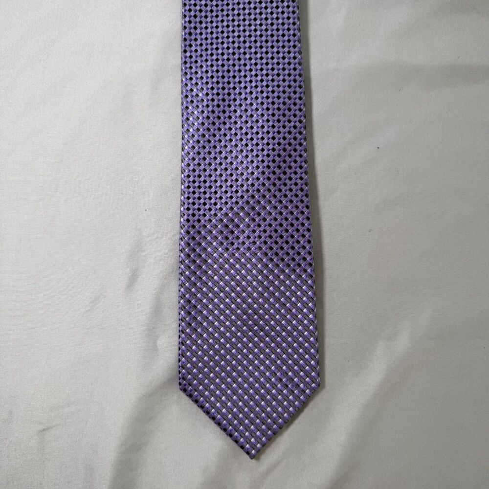 Stafford Performance Purple Geometric Silk Necktie 3.5x59" Classic